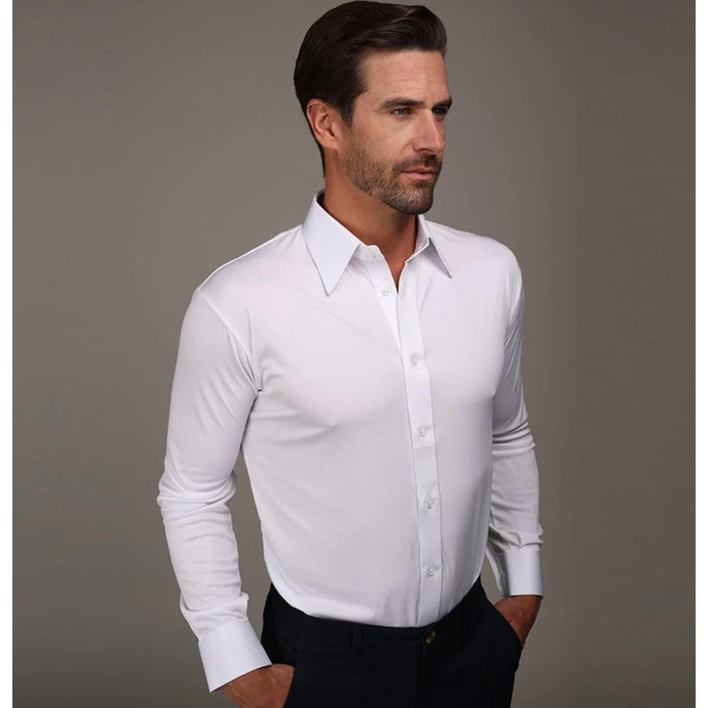Collars & Co. NWOT Quattro Flex Dress Shirt w English Spread Collar-Size Small
